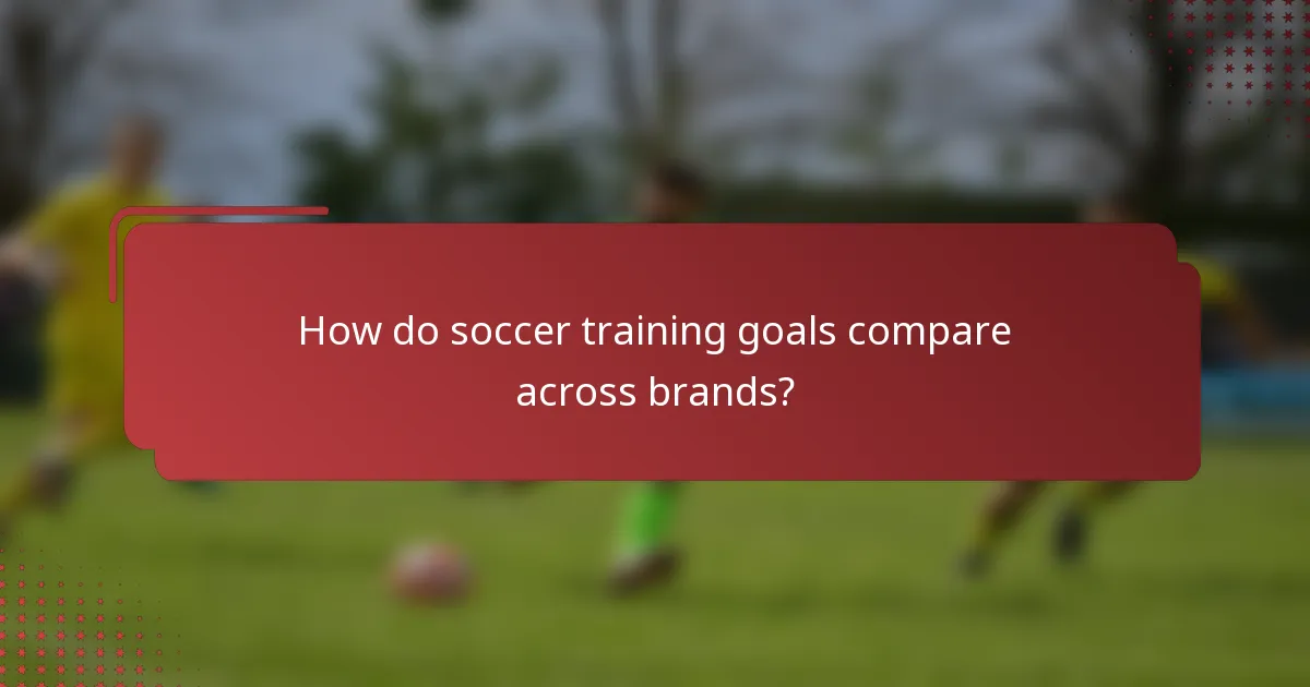 How do soccer training goals compare across brands?