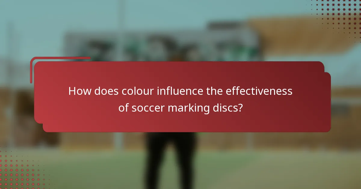 How does colour influence the effectiveness of soccer marking discs?