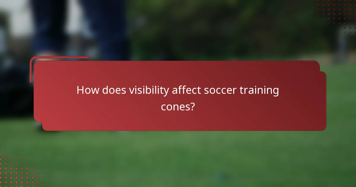 How does visibility affect soccer training cones?
