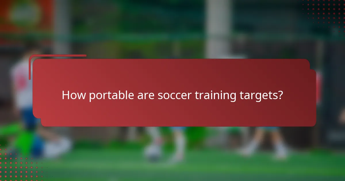 How portable are soccer training targets?