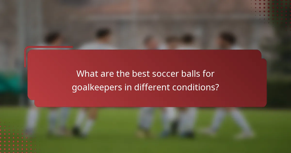 What are the best soccer balls for goalkeepers in different conditions?
