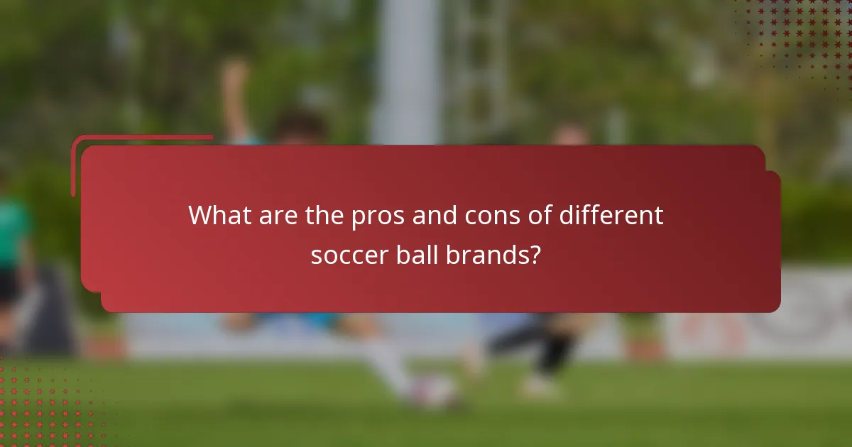 What are the pros and cons of different soccer ball brands?