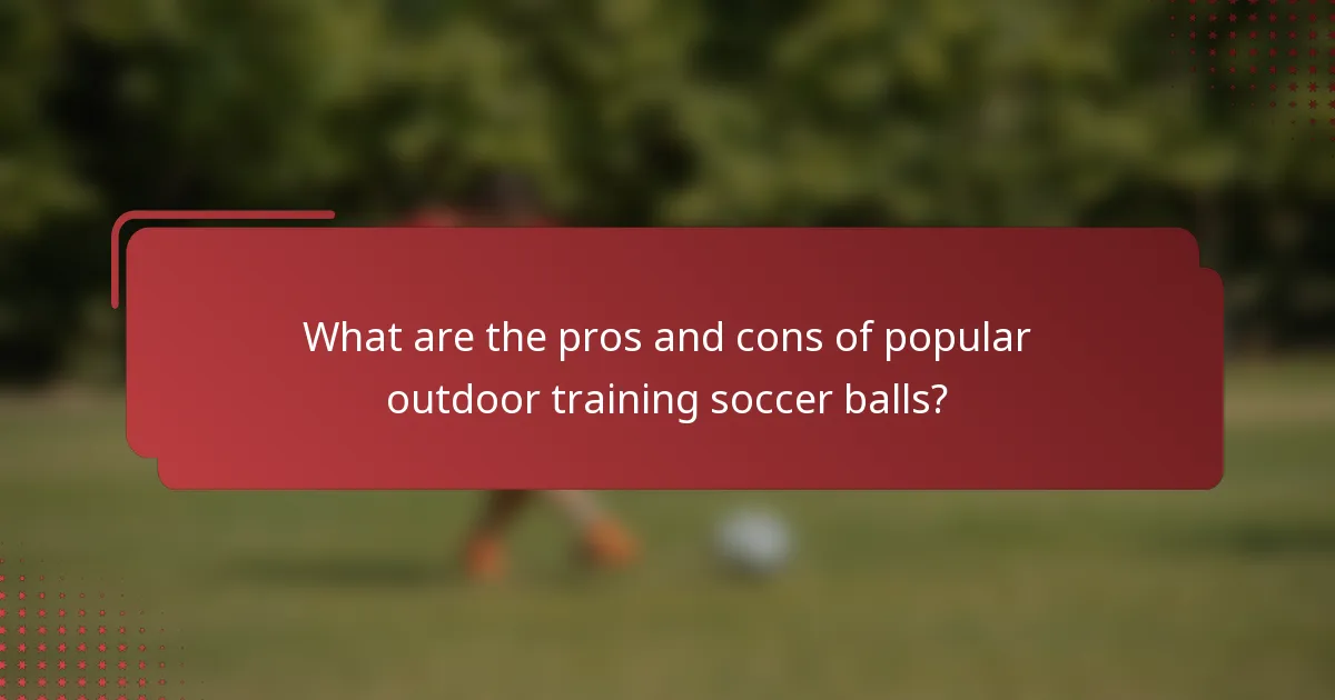 What are the pros and cons of popular outdoor training soccer balls?
