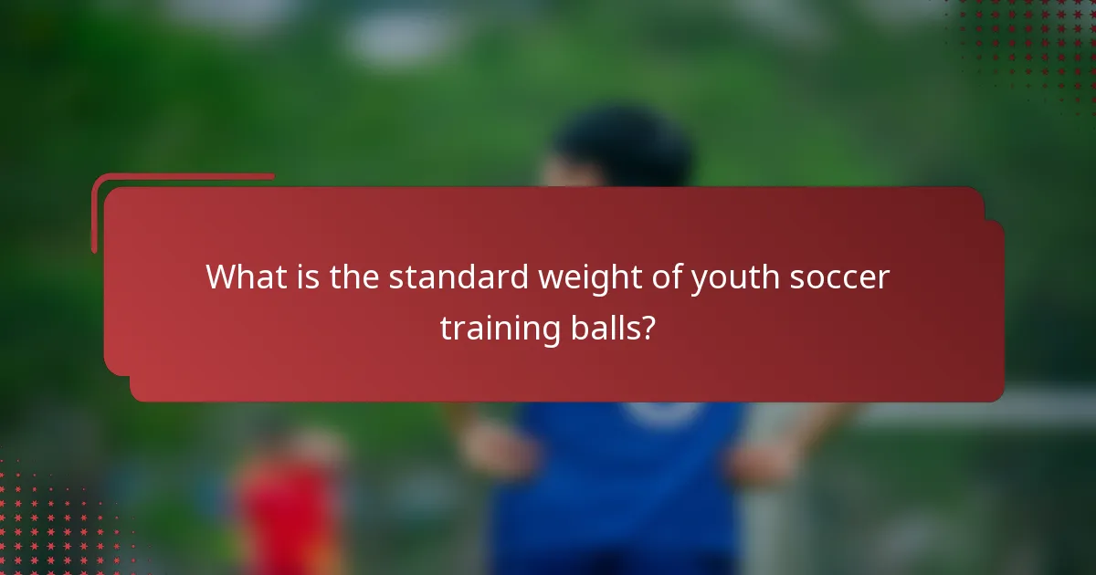 What is the standard weight of youth soccer training balls?