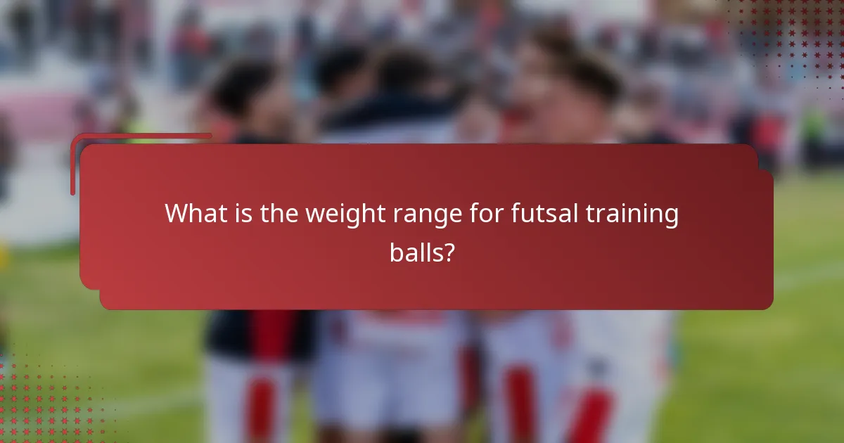 What is the weight range for futsal training balls?