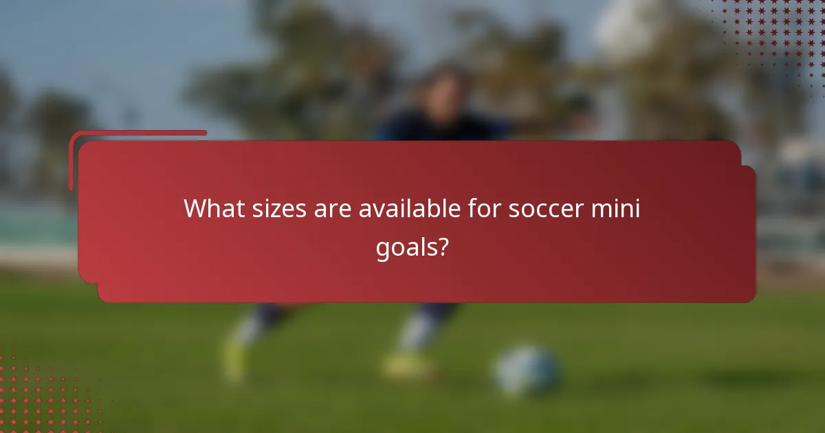 What sizes are available for soccer mini goals?