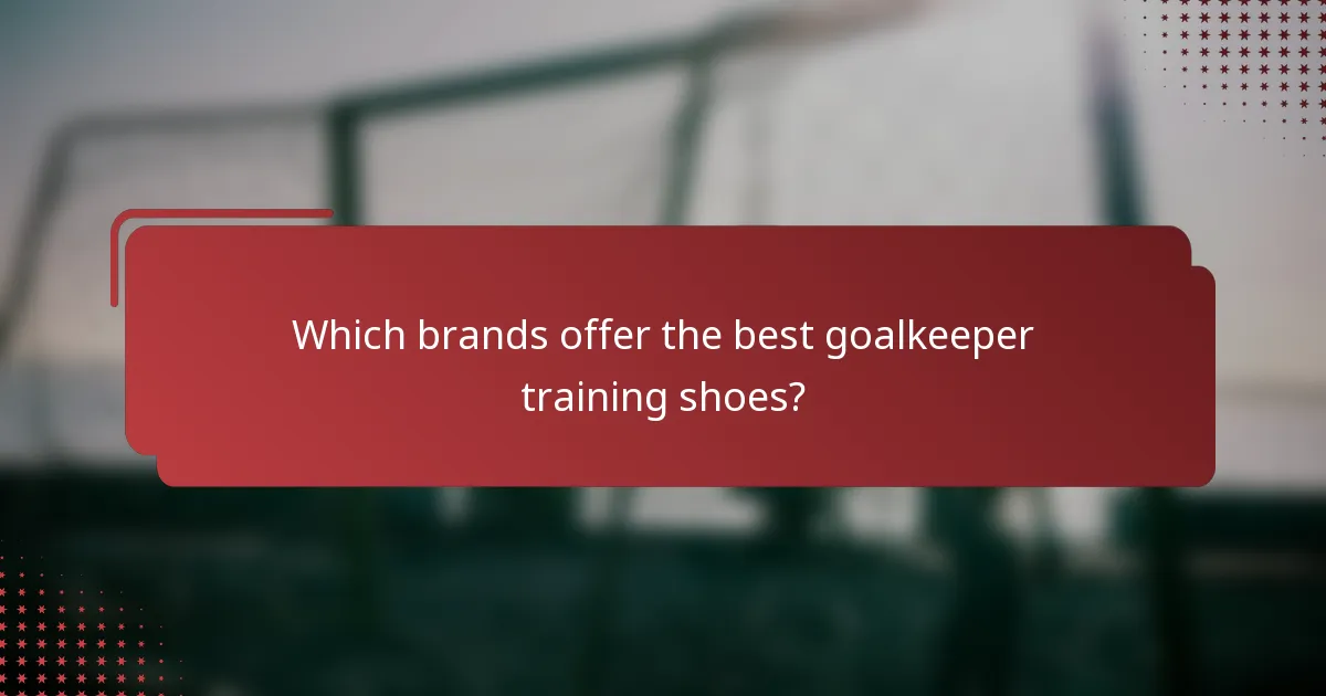 Which brands offer the best goalkeeper training shoes?