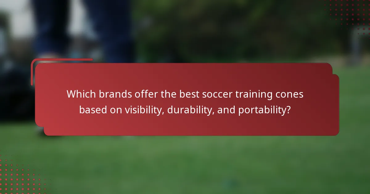 Which brands offer the best soccer training cones based on visibility, durability, and portability?