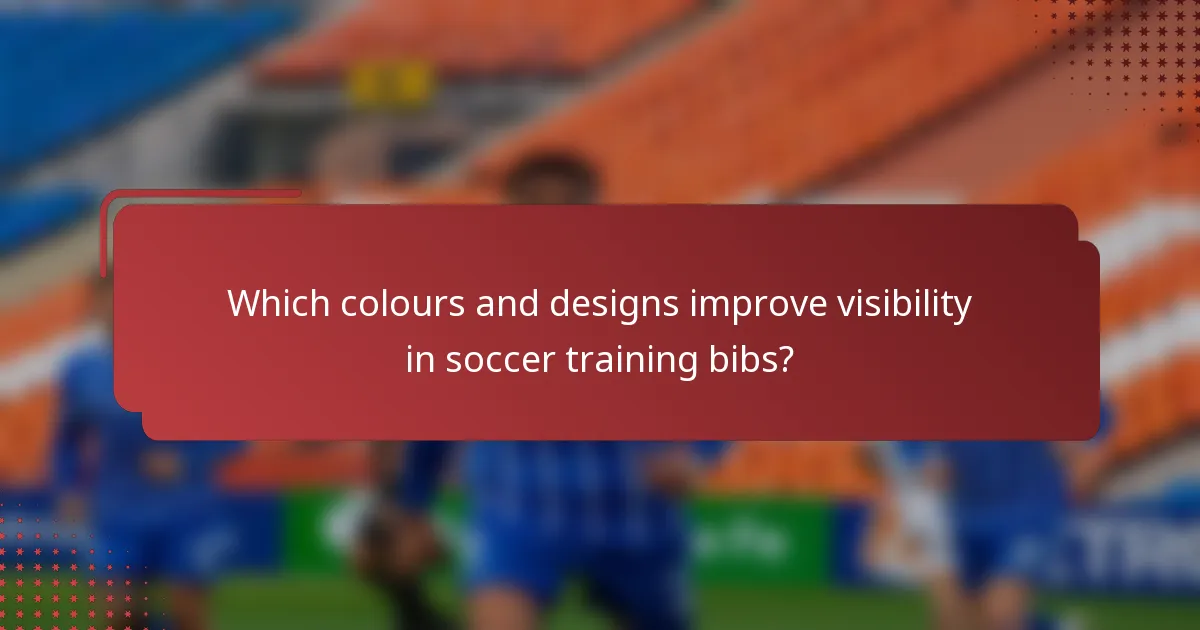 Which colours and designs improve visibility in soccer training bibs?