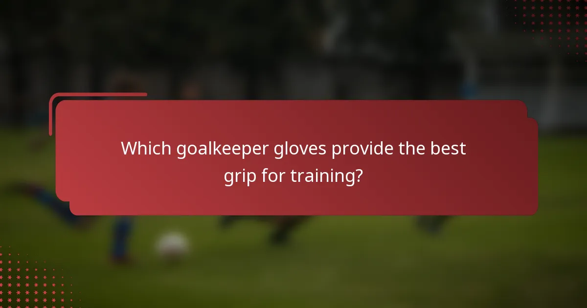 Which goalkeeper gloves provide the best grip for training?