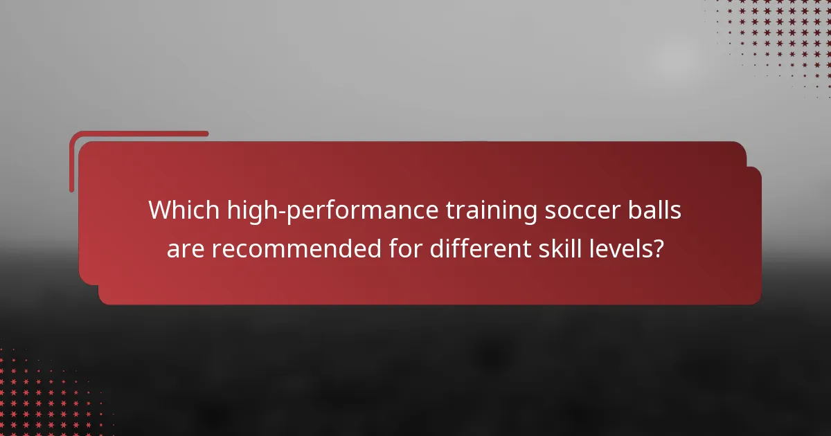 Which high-performance training soccer balls are recommended for different skill levels?