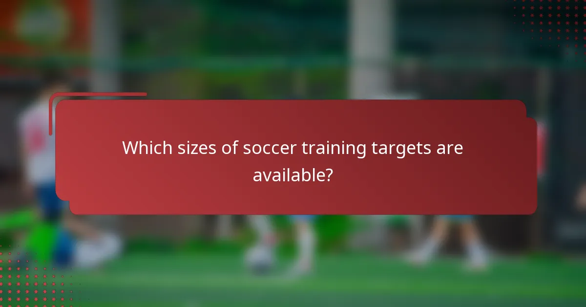 Which sizes of soccer training targets are available?