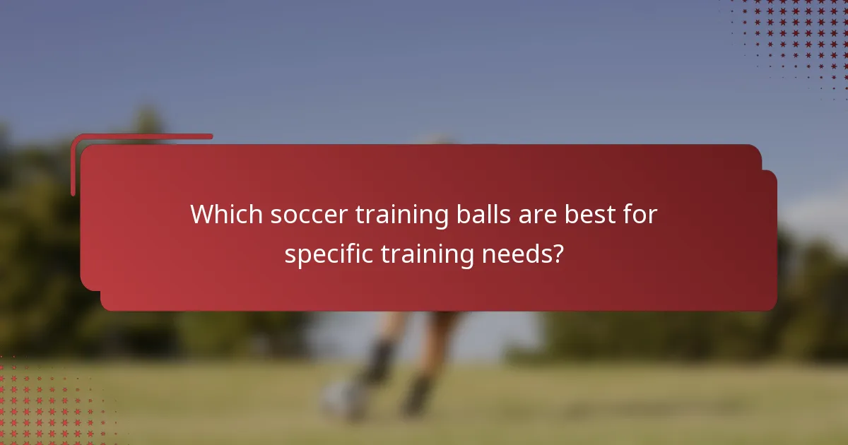 Which soccer training balls are best for specific training needs?